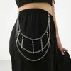 Venta Caliente Cadena Metálica Retro Cadena de Cintura Estilo Hip Hop Punk Cadena Multicapa con Colgante de Espada Cadena para Pantalones Vaqueros Accesorios Versátiles