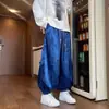Pantalones Finos de Primavera y Otoño para Hombre Estilo Chino Estampado de Dragón Pantalones de Linterna de Salón Sueltos Casuales de Pierna Ancha