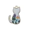Chaveiro Acessório Pingente de Gato com Estampa de Gota de Óleo Desenho Animado Liga Acessório para Pulseira Brinco