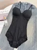 Body moldeador cruzado para mujer para control de abdomen posparto, modelado de cintura, sujetador de encaje sexy, camisola y ropa interior de capa base
