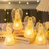 Transfronteiriço Novo LED Luminoso Anjinho Acrílico Cristal Anjo Enfeites Decoração de Natal Anjo Luz Noturna