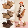 Botas de Nieve para Niños Botines Cortos para Niñas Invierno Estilo Nuevo Niña de Bebé Forro de Terciopelo Cálido Exteriores Zapatos Grandes de Algodón Resistentes al Desgaste