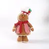 Muñeco Retráctil de Hombre de Jengibre Navideño Tela Cuadros Piernas Largas De Pie Decoración Navideña Muñeco para Ventana