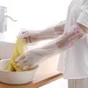 Luvas de lavar louça com forro de fleece, manga de inverno, borracha espessa, limpeza de cozinha, sanitárias, lavanderia doméstica, luvas quentes de látex