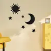 Adesivos de Espelho Combinados de Estrelas, Lua e Sol Adesivos de Parede de Acrílico Adesivos Decorativos Autoadesivos DIY para Quarto, Sala de Estar, Quarto de Crianças
