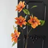 Flor Artificial Magnólia de Filme de 4 Cabeças Alta Qualidade Luxo Leve Decoração de Casa Sala de Estar Casamento Arranjo de Flores Flores Artificiais de Comércio Exterior