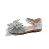 Sandalias Cerradas para Niñas Transfronterizas 2026 Verano Nuevo Estilo Zapatos de Princesa con Pedrería Lazo Zapatos de Performance para Bebé