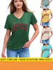 Camiseta de Talla Grande 100 kg Estilo Retro Americano con Cuello en V y Mangas Cortas para Mujer, Top Holgado Casual de Verano Adelgazante