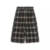 Pantalones Casuales Rectos de Lana a Cuadros Estilo Coreano para Niñas 2024 Otoño Nuevo Estilo Moda Versátil de Pierna Ancha para Niños Bebé