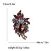 Broche de Bauhinia mediano con diamantes de imitación de aleación retro europea y americana, broche de joyería de ramillete para ropa de mujer de alta gama a la moda