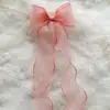 Acessórios de Cabelo para Rabo de Cavalo Elegante Presilha de Cabelo Bola Laço de Fita Longo para Menina Tiara de Cabelo de Princesa