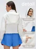 Chamarra Deportiva Ligera de Verano para Mujer, Cremallera Corta, Secado Rápido, Transpirable, Repelente al Agua, con Capucha D26036