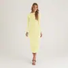 Vestido de Alto Padrão Outono/Inverno 2026 com Pregas, Ombro Normal, Mangas Longas, Ajuste na Cintura, Bodycon, Vestido Longo Elegante e Puramente Sedutor para Mulheres