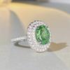 Nine beauty jewelry 2022 nuevo anillo de plata esterlina s925 para mujer diamante de alto carbono Europa y Estados Unidos transfronterizo diamante anillo de esmeralda