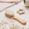 Peine de lana para bebé, hecho a mano, cepillo de raspado para bebé, masaje para recién nacidos, baño para niños, lavado de cabello, cepillo suave
