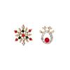 Moda Europea y Americana Nuevos Aretes de Tachuela de Cabeza de Reno de Navidad Completamente Incrustados de Diamantes Aretes Versátiles para Mujer Venta al por Mayor Incrustados de Diamantes