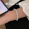 Pulsera de cuentas de flor de coche Aquamarous de plata esterlina S925 hecha a mano con diseño de nicho de Corea del Sur, joyería de mano con sentido avanzado que combina con todo.