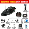 Barco Cebo GPS de Posicionamiento de Alta Velocidad con Retorno Automático, Barco con Control Remoto de 12V con Buscador de Peces Sonar, Barco de Entrega de Cebo, Barco Sonar