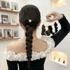 Goma para el pelo de terciopelo Dongdaemun coreana con bordes rizados para mujer, Diadema scrunchie de alta gama