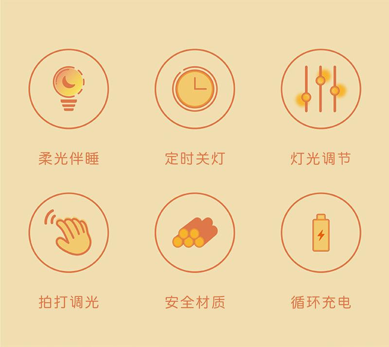 卡通小鸡硅胶拍拍灯 床头创意小夜灯卧室睡眠宝宝喂奶