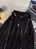 Sudadera con capucha Hip-Hop Americano para Hombre Streetwear de Alta Gama Nicho Metal Doble Cremallera Diseño Holgado Sudadera con Capucha de Moda Top Chaqueta