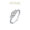 Anel de diamante europeu e americano transfronteiriço s925 Sterling Silver Fashion Classic 1G Anel de Diamante Feminino Leve Luxo de Alta Qualidade All-match Anel Proposta Presente