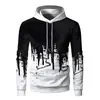 Roupas esportivas masculinas transfronteiriças, moletom masculino forrado com fleece para outono e inverno, roupas casuais masculinas para jovens adultos, com estampa jato de tinta, corte justo, estilo masculino moderno