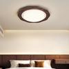 Luz Principal de Sala de Estar Estilo Medieval Grano de Madera de Nogal Luz de Techo Habitación Retro Japonesa Dormitorio Base Decorativa de Madera Maciza Redonda