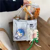 Bolso Bandolera Cruzado Nuevo Estilo Universitario, Bolso Tote Simple de Gran Capacidad, Bolso de Hombro Transparente para Mujer, Lindo Bolso Ita