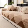 Almofada de Sofá de Veludo de Algodão Confortável com Toque de Luxo Leve 2026 Nova Outono/Inverno Plush Espessado Fixa Antiderrapante Almofada de Assento de Peça Única