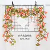 Enredadera de Flores Artificiales de Rosa Zarcillo Colgante de Pared Enroscada Cubierta Decorativa para Tubería de Agua de Aire Acondicionado Sala de Estar Techo Planta de Plástico