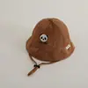 Chapéu de Pescador Infantil Primavera e Outono Protetor Solar Chapéu de Sol para Meninos e Meninas Bebê Fofo Chapéu Balde Panda Casual à Prova de Vento