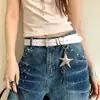 Estilo Menina Apimentada do Milênio Y2K Color Block Cinto de Cintura com Estrela Feminino Retro Estilo Y2K Acessório de Nicho para Jeans Acessório de Cinto Cinto de Couro