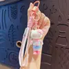 Chaveiro Criativo de Gatinho KT Chefe Flocado Desenho Animado Pingente de Bolsa Fofo Chaveiro de Carro Presente Atacado
