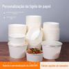 Tigela de Papel Branca Espessa de Camada Dupla Lanche Tofu Fedorento em Pó Mingau com Tampa Embalada Descartável para Levar Lancheira Redonda Personalização