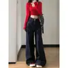 Jeans de cintura alta, perna reta, plus size para mulheres, coleção primavera 2026, projetado para curvas, caimento solto, efeito emagrecedor, perna larga, calças compridas