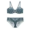 Ropa interior de encaje de malla fina con diseño de concha francesa para busto grande Sexy erótica de encaje Bra europeo y americano Transpirable Romántica