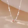 [Octubre] Collar para Mujer, Diseño de Nicho, Nuevo Estilo de Alta Gama, Cadena Trendy para Clavícula con Forma de Corazón de Lujo Ligero