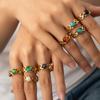 Anillo de acero de titanio multicolor transfronterizo Europa y Estados Unidos diseño femenino retro nicho estilo ins diseño de alto nivel todo-partido apertura