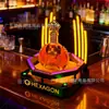 Porta Botellas de Vino Luminoso Base para Champagne Licor Display de Xo Pica Soporte Ktv Estante de Vino Láser Porta Botellas As de Picas