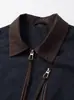 Jaqueta Jeans Patchwork Azul Retrô Nanxia com Lapela para Homens 2026 Nova Modelagem Solta Jaqueta Detroit