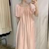 Elegante y Etéreo Vestido 2026 Primavera Nueva Moda Femenina Estilo Coreano Cuello Redondo Diseño Ceñido a la Cintura Adelgazante para Viajar Vestido Largo