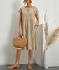 Amazon 2023 verano transfronterizo suministro OL temperamento mujeres algodón cuello redondo línea A vestido falda fábrica al por mayor mujeres