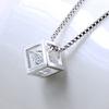 Qiaolanxuan Prata Esterlina Imitação Cubo Mágico Amor Pingente Feminino Janela Quadrada Diamante Joias Coreanas Colar Estilo Coreano Joias