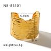Pulsera transfronteriza europea y americana de acero de titanio chapada en oro de 18k, pulsera ajustable de acero inoxidable, pulsera abierta con sentido avanzado, sentido metálico