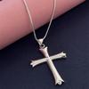 Collar con colgante de cruz de 46 cm y hueso de serpiente chapado en plata 925 de AliExpress, joyería europea y americana, disponible en stock.