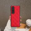 Funda plegable para Samsung Z Fold5, de piel brillante, con diseño rombal y bordado para mujer, ZFOLD4
