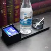 Portavasos Posavasos de Madera y Cuero para Hotel y Conferencias Portabolígrafos de Tres Agujeros para Agua Mineral y Té Suministros de Pinza de Conferencias A4