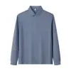 Camiseta de manga longa, unissex, top casual antibacteriano 7A, novo estilo outono, elástica, resistente a rugas, camisa polo com gola, adequada para primavera e outono