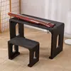 Mesa de cítara antigua de madera de paulownia quemada mesa de resonancia para cítara taburete para mesa de cítara de madera maciza mesa de cítara para estudios chinos mesa de caligrafía mesa de cítara